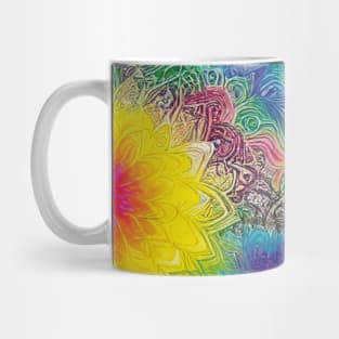 Colorful Tie-Dyed Geometric Pattern Mug